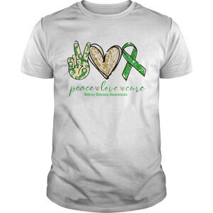 Peace Love Cure Kidney Disease Awareness Shirt 1